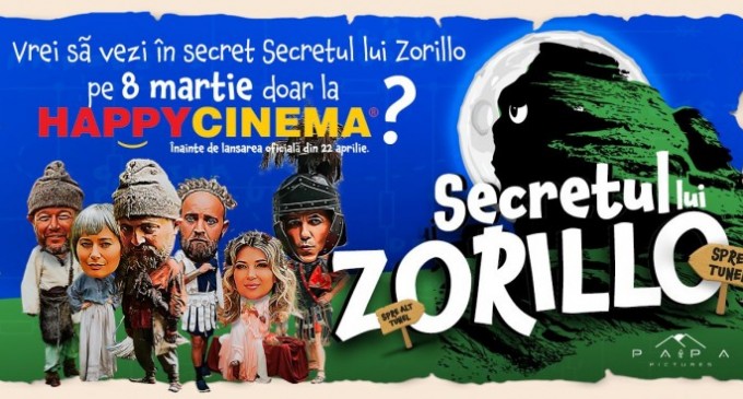 Proiecție cinematografică în mare SECRET pe 8 martie, înainte de lansarea națională din 22 aprilie – Secretul lui Zorillo la Happy Cinema